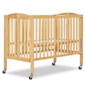 Dream On Me Folding Full Size Convenience Crib In Natural, Two Adjustable Mattress Height Positions, Comes With Heavy Duty Locki