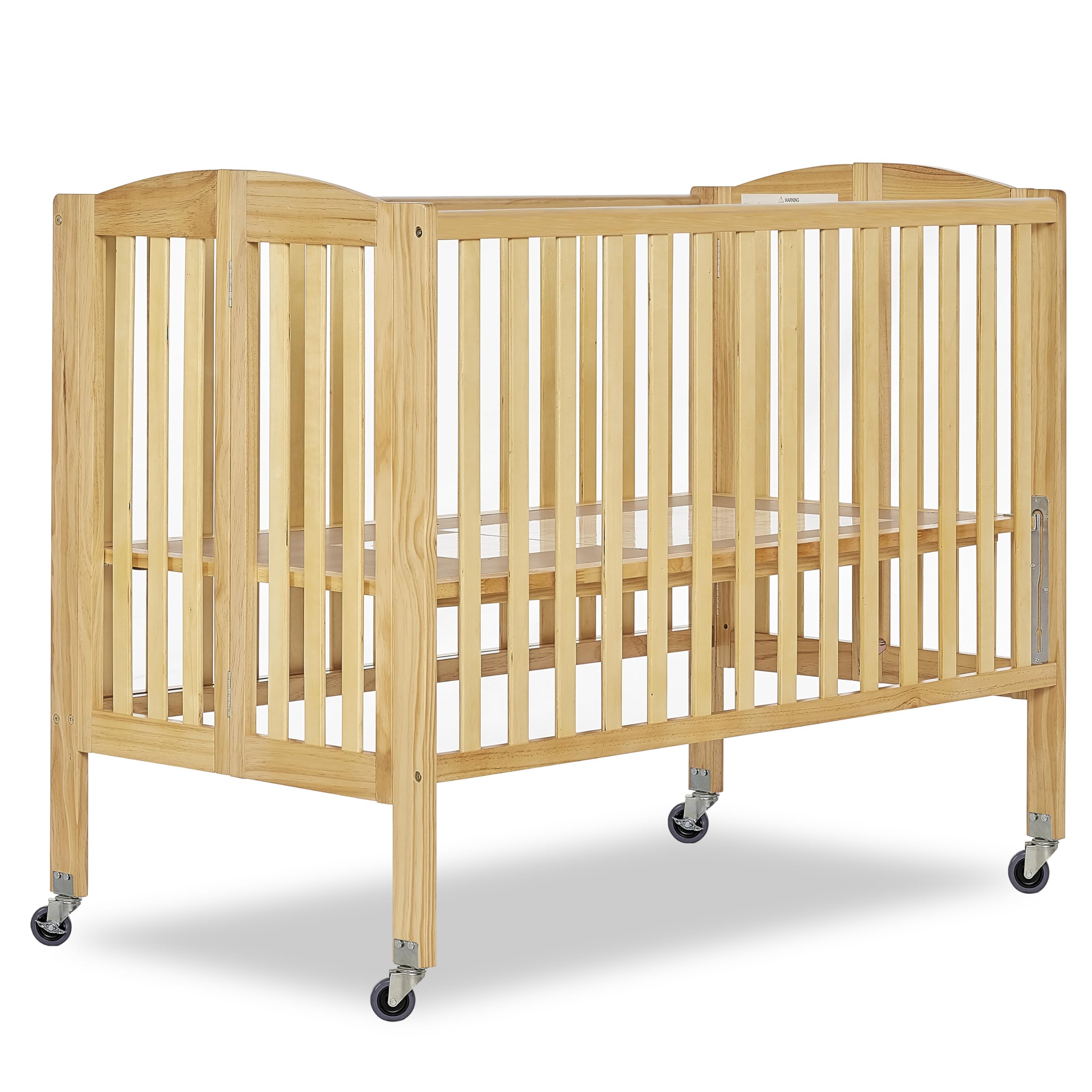 Dream On Me Folding Full Size Convenience Crib In Natural, Two Adjustable Mattress Height Positions, Comes With Heavy Duty Locki