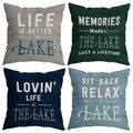HUYAW Vintage Life is Better at The Lake Memories Made at The Lake Last A Life Time Throw Pillow Covers, Lake House Gifts, Lake 