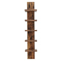 Danya B 5 Tier Wall Shelf Unit Narrow - Vertical Column Ladder Shelf, Floating Storage, Home Decor Organizer, Tall Tower Design,