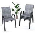CHINNLUU Outdoor Patio Chairs Set of 4 Stackable Dining Chairs All-Weather Textilene Furniture Set for Pool Deck, Backyard, Gard