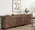 WAMPAT 3 in 1 Multifunctional Sideboard Buffet Cabinets, Modern Sideboard with Adjustable Shelf and Metal Base, Coffee Bar Cabin