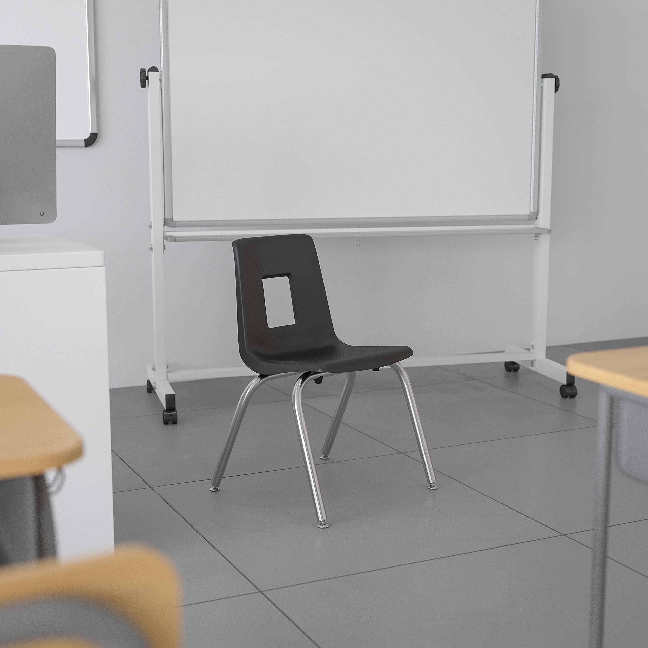 Flash Furniture Mickey Advantage Black Student Stack School Chair - 14-inch