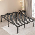 MAF 16 Inch Full Size Bed Frame with Round Corner Legs Mattress Slide Stopper No Box Spring Needed Heavy Duty Metal Platform Bed