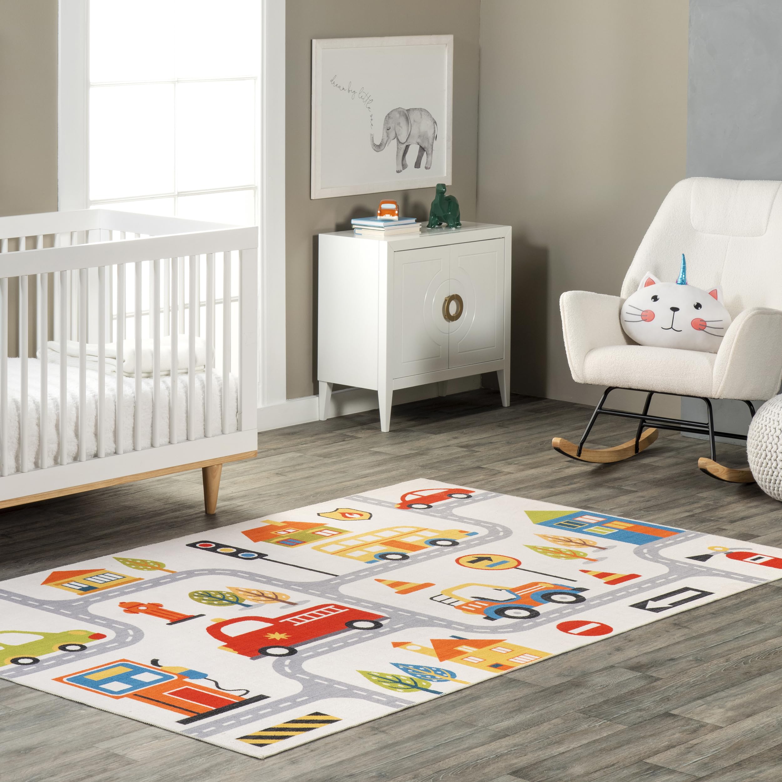 nuLOOM 3 x 5 SpinClean Machine Washable Stain-Resistant Area Rug with Non Slip Backing, Low Profile for Living Room, Bedroom, 