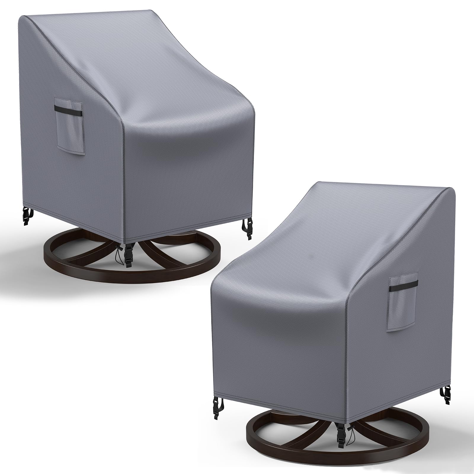Mrrihand Outdoor Swivel Lounge Chair Cover Waterproof, 2 Pack Heavy Duty Patio Rocking Chair Covers for Outdoor Furniture, 33 W 