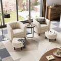 LINSY Accent Chair Set of 2, Velvet Barrel Chair with Ottoman, Modern Comfy Small Armchair for Living Room Bedroom Kids Room Off