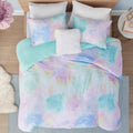 Intelligent Design Duvet Cover King Bedding Sets for Girls & Boys Watercolor Tie Dye Twin Duvet Cover Set Kids, Microfiber King 