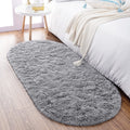 Noahas Ultra Soft Fluffy Bedroom Rugs,Shaggy Grey Area Rugs for Bedroom,Oval Throw Rugs, Kids Room Small Carpet,Living Room Runn