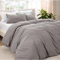 Bare Home Microfiber Duvet Cover Set - Ultra Soft Washed Microfiber - Oversized Queen Size - Linen-Like Look - Easy Care - Breat