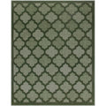 Nourison Easy Care Modern Indoor/Outdoor Green 8 x 10 Area Rug, Easy Cleaning, Non Shedding, Bed Room, Living Room, Dining Roo