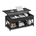 VASAGLE Lift Top Coffee Table, Lift Coffee Table with Storage Shelf, Hidden Compartments and Lifting Top, for Living Room, Offic