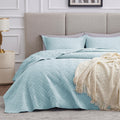 Loves cabin King Size Quilt Set Light Blue Bedspreads - Soft Bed Summer Lightweight Bedspread Comforter - Modern Style Wave Pat