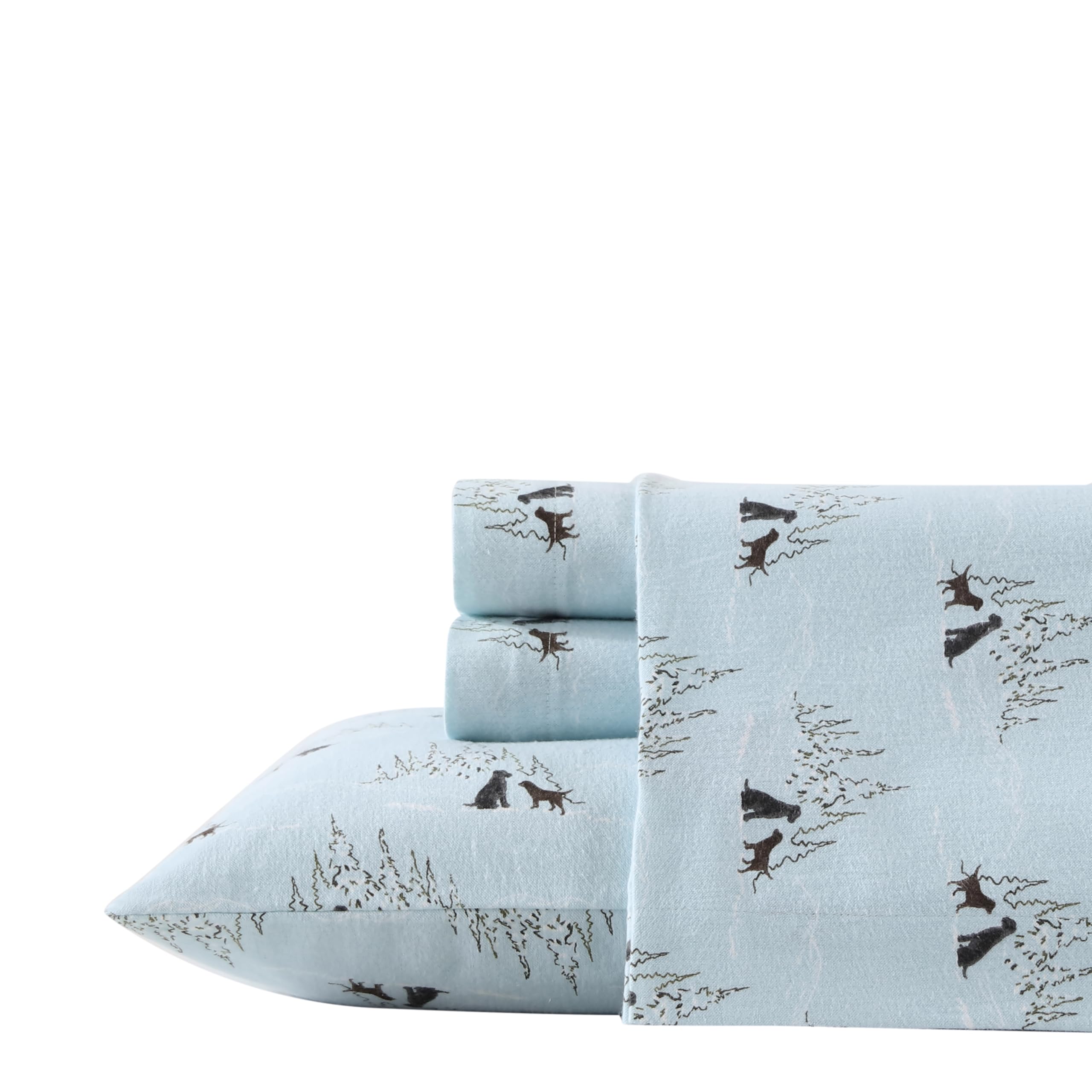 Eddie Bauer - Queen Sheet Set, Warm Breathable Cotton Flannel Bedding with Deep Pockets, Brushed for Extra Softness, Cozy Home D