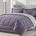 Nestl 7 Piece Queen Comforter Set - Grayish Purple Reversible Bed in a Bag - Complete Queen Size Bedding Set with Sheets, Pillow