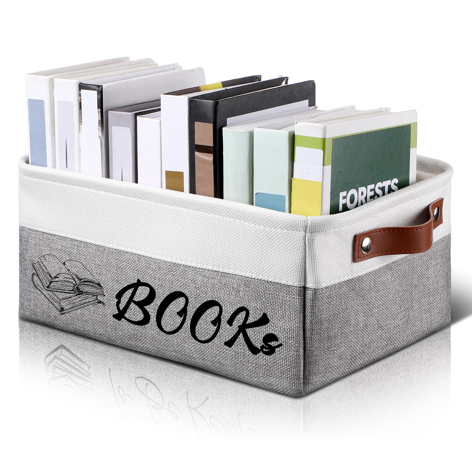Marsui Book Lover Gifts Books themed Storage Basket Storage Bin Bookish Accessories Bookworm Gift for Club Members Student Teach
