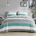 Madison Park Essentials King Comforter Set, Bed in A Bag Comforter & Sheet Set, Modern Casual Stripes Print, All Seasons, Soft M