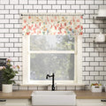 No. 918 Rosalind Watercolor Floral Semi-Sheer Rod Pocket Kitchen Curtain Valance, 54 x 14, Poppy Red