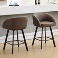 FIRAVOE Bar Stools Set of 2, 26 Swivel Counter Height Bar Stools with Back and Armrest, Faux Leather Kitchen Barstools Counter H