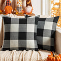 MIULEE Halloween Pack of 2 Farmhouse Buffalo Check Plaids Linen Throw Pillow Covers Soft Soild Decorative Home Decor Outdoor Cus
