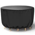 Brosyda Round Patio Furniture Cover, Waterproof Outdoor Table Covers, Windproof Heavy Duty Patio Furniture Cover for Outdoor Tab