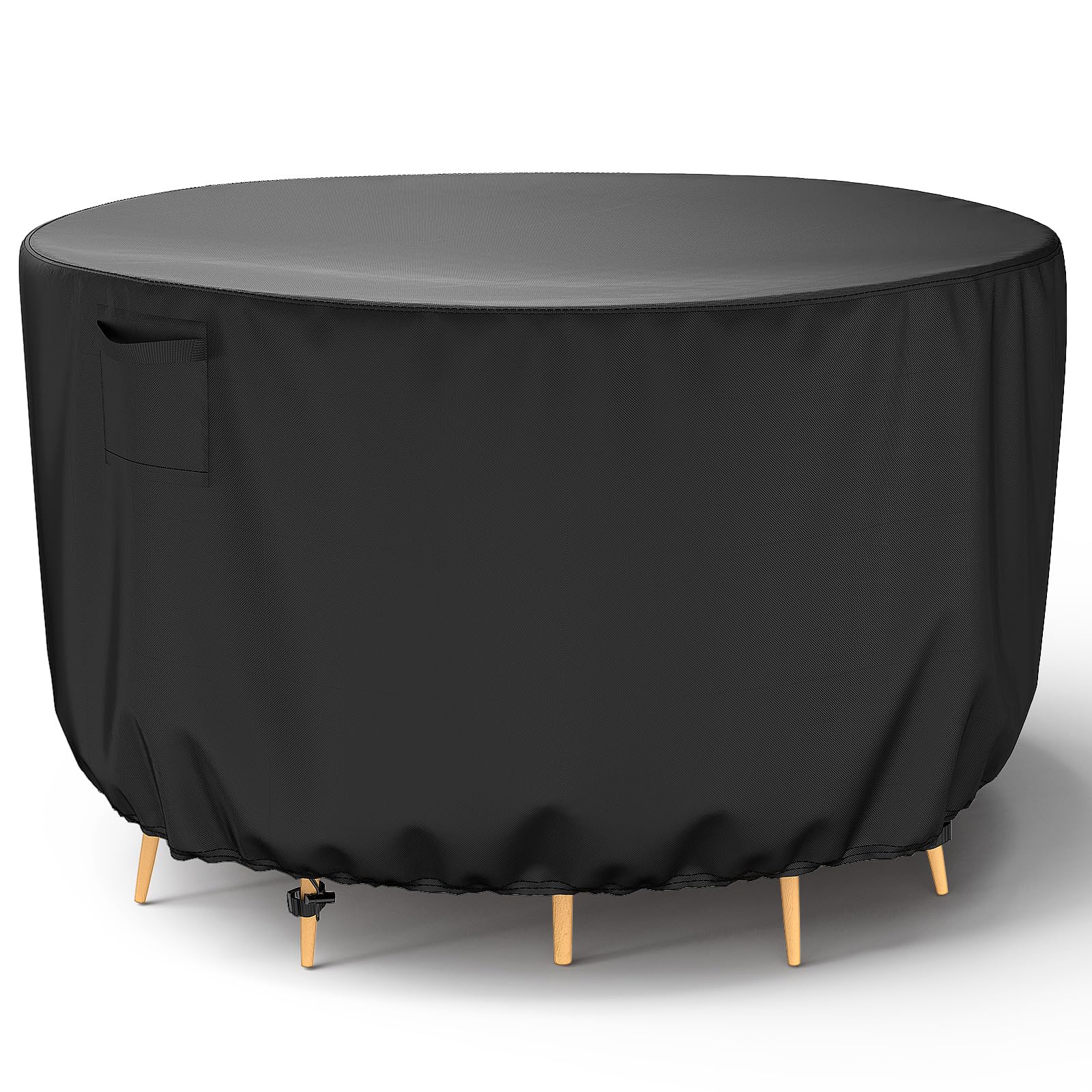 Brosyda Round Patio Furniture Cover, Waterproof Outdoor Table Covers, Windproof Heavy Duty Patio Furniture Cover for Outdoor Tab