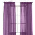 Elegant Comfort 2-Piece Sheer Panel with 2inch Rod Pocket - Window Curtains 40-inch Width X 84-inch Length, Purple