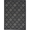 Nourison Easy Care Moroccan Charcoal/Black 5 x 7 Area Rug, Trellis, Easy Cleaning, Non Shedding, Bed Room, Living Room, Dining