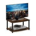 Furinno Turn-N-Tube 2-Tier TV Riser, Small Elevated No Tools TV Stand for TV up to 32 inch, 15.8 x 23.8 x 11, Amber Pine/Black