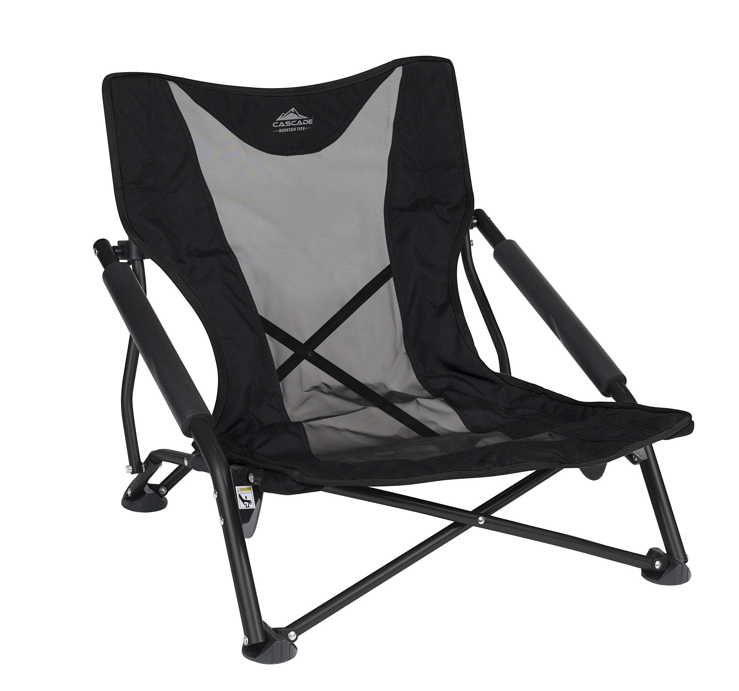 Cascade Mountain Tech Camping Chair - Low Profile Folding Chair for Camping, Beach, Picnic, Barbeques, Sporting Event with Carry