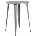 Flash Furniture Philip Commercial Grade 30 Round Silver Metal Indoor-Outdoor Bar Height Table