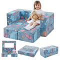 MeMoreCool Modular Kids Couch, Glow Play Toddler Couch for Bedroom Playroom, Convertible Foam Kids Sofa Bed, Fold Out Baby Sofa 