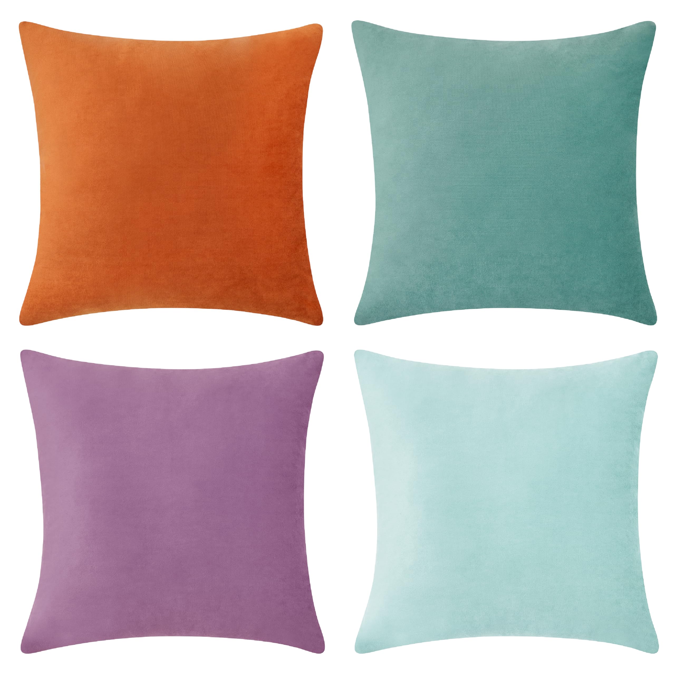 MONDAY MOOSE Decorative Throw Pillow Covers Cushion Cases, Set of 4 Soft Velvet Modern Designs, Mix and Match for Home Decor, Pi