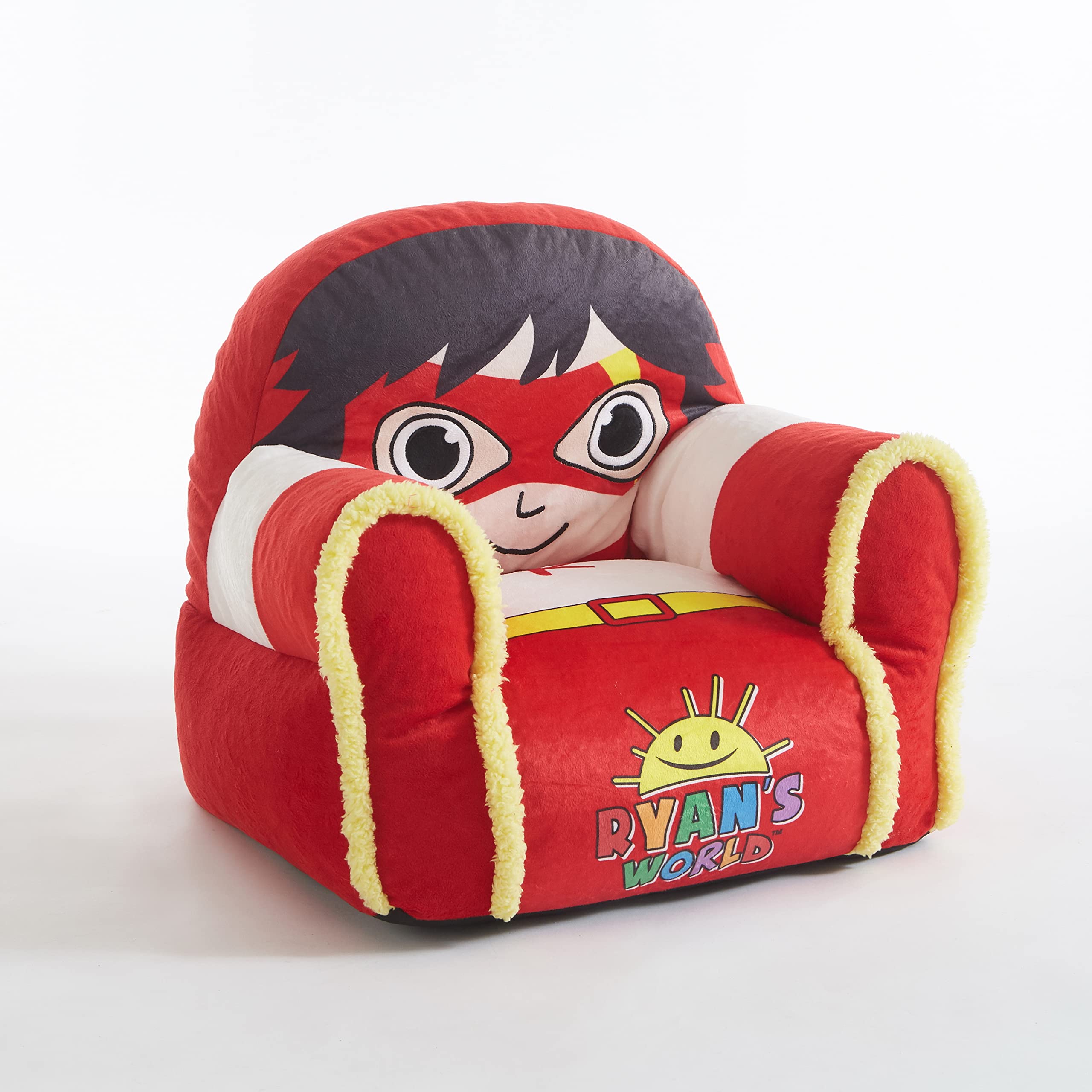 Idea Nuova Ryans World Plush Bean Bag Chair with Sherpa Trim Red