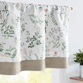 jinchan Linen Valance Curtain for Windows Farmhouse Floral Small Window Curtain Double Layer Blackout Valance for Kitchen Living