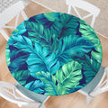 Eiuflka Round Tablecloth Fitted Elastic Tablecloths Indoor Outdoor Washable Reusable Round Table Cover for Kitchen Picnic Party