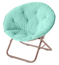 Urban Lifestyle Faux Fur Saucer Chair with Metal Frame, One Size, Mint