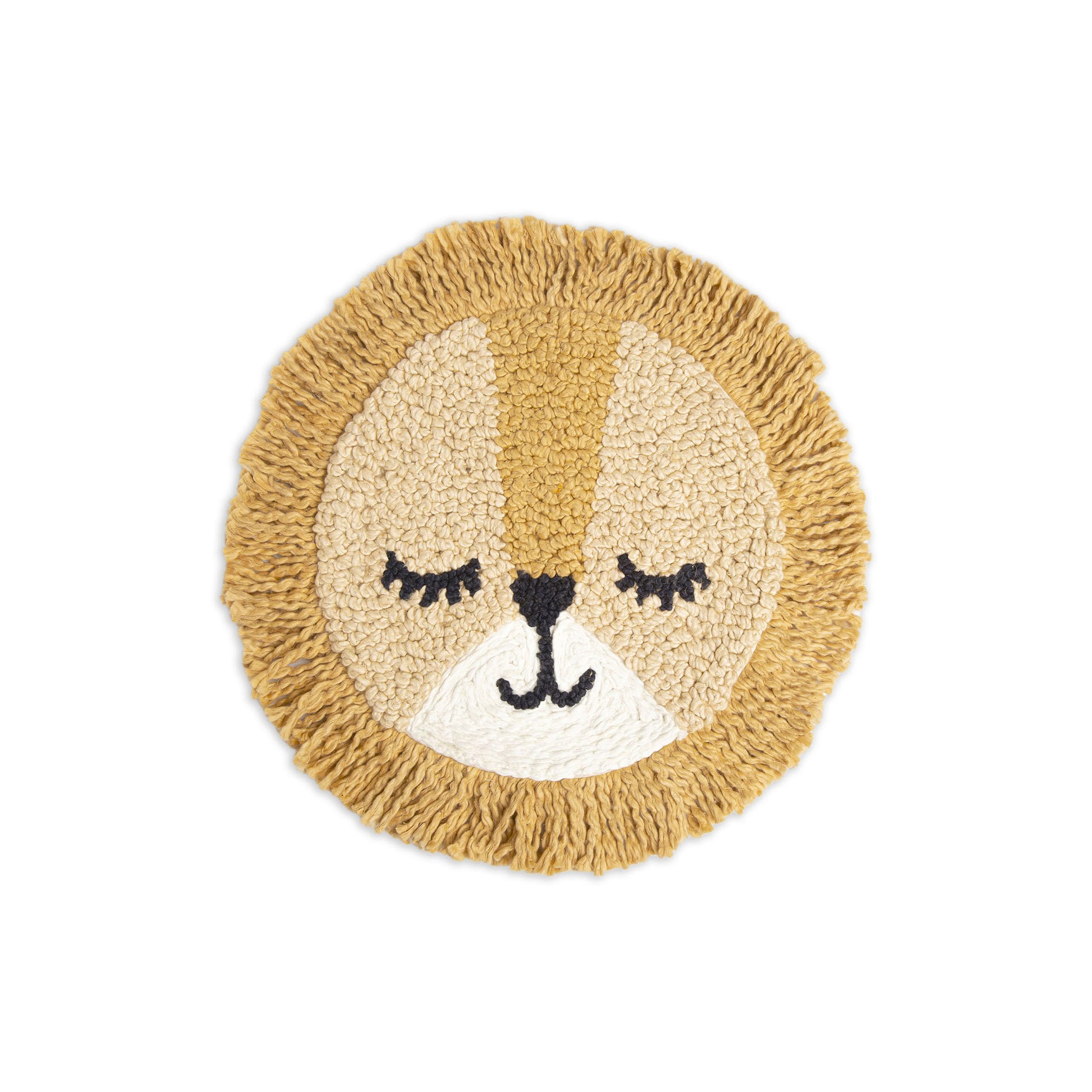 Crane Baby Safari Lion Pillow Nursery Decor, Decorative Round Animal Pillow for Nursery and Toddler Rooms, Lion, 12 x 12, Insert