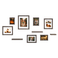 Kate and Laurel Bordeaux Gallery Wall Frame and Shelf Kit, Set of 10, Dark Charcoal Gray, Assorted Size Frames and Three Display