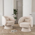 Nolohoo Swivel Barrel Chair Set of 2, Upholstered Swivel Cuddle Accent Chairs for Living Room, Comfy 360 Degree Modern Small Rou
