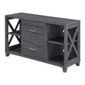 Convenience Concepts Oxford Deluxe 2 Drawer TV Stand with Shelves for TVs up to 55 Inches, Weathered Gray