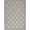 Nourison Easy Care Moroccan Silver Grey 5 x 7 Area Rug, Trellis, Easy Cleaning, Non Shedding, Bed Room, Living Room, Dining Ro