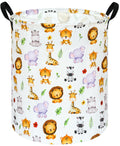 KUNRO Tiger Animals Round Laundry Basket Hamper Kids Toys and Clothes Storage Basket Children Gift Basket Baby Toy Organizer Bin