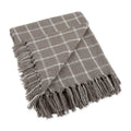 DII Transitional Checked Plaid Woven Throw, 50x60, Gray