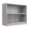 Bush Furniture Universal Small 2 Shelf Bookcase in Platinum Gray, Low Storage and Display Bookshelf for Home Office or Living Ro