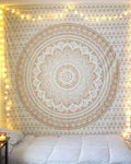 Popular Handicrafts Hippie Mandala Ombre Tapestry Wall Hanging - Indian Maditation Golden Gypsy Bohemian Hippy Psychedelic Dorm 
