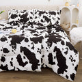 Viviland Cow Print Twin Comforter Set - Kids Brushed Microfiber Twin Bedding Set, 5 Pieces Bed in A Bag, Boys Girls Comforters w