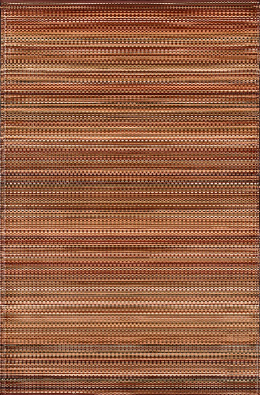 Mad Mats Geometric Outdoor Rug, Reversible Plastic Mat (6 x 9, Mix - Earth)