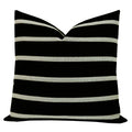 Slow Cow Decorative Stripe Throw Pillow Cover Modern Country Design Cushion Cover Pillow Cover 20 x 20 Inches Black Mixed Off Wh