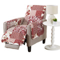 Great Bay Home Patchwork Scalloped Printed Furniture Protector Stain Resistant Recliner Cover (Recliner, Burgundy)